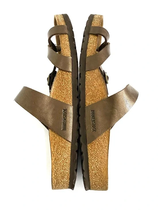 Birkenstock Mayari Toe Loop Sandals Women’s Size 10 Birko Flor Metallic Brown - Picture 8 of 16